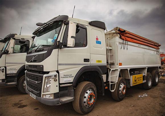 close up of tipper truck in our slough depot
